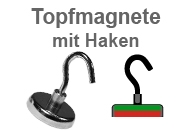 Flachgreifer-Topfmagnete mit Haken