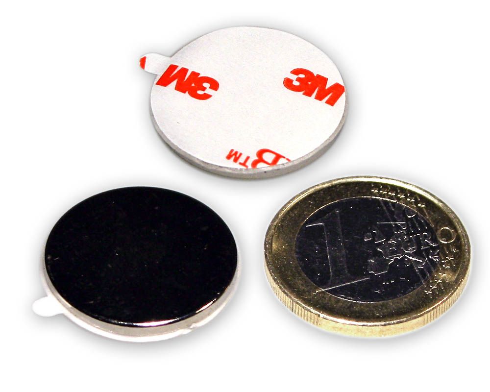 Neodym Magnete selbstklebend 8 x 0,75 mm 10