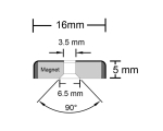 Neodym Flachgreifer mit Senkung und Epoxy-Beschichtung 16,0 x 5,0 mm