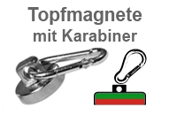 Flachgreifer-Topfmagnete mit Karabiner